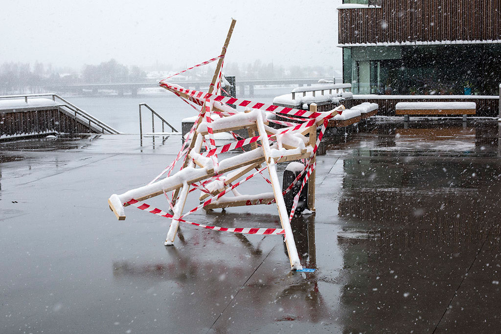 site-specific installation for outdoor location, The Universe Speaks to You but Only at 4am - About the Fear of Terrorism, Bildmuseet, Sweden