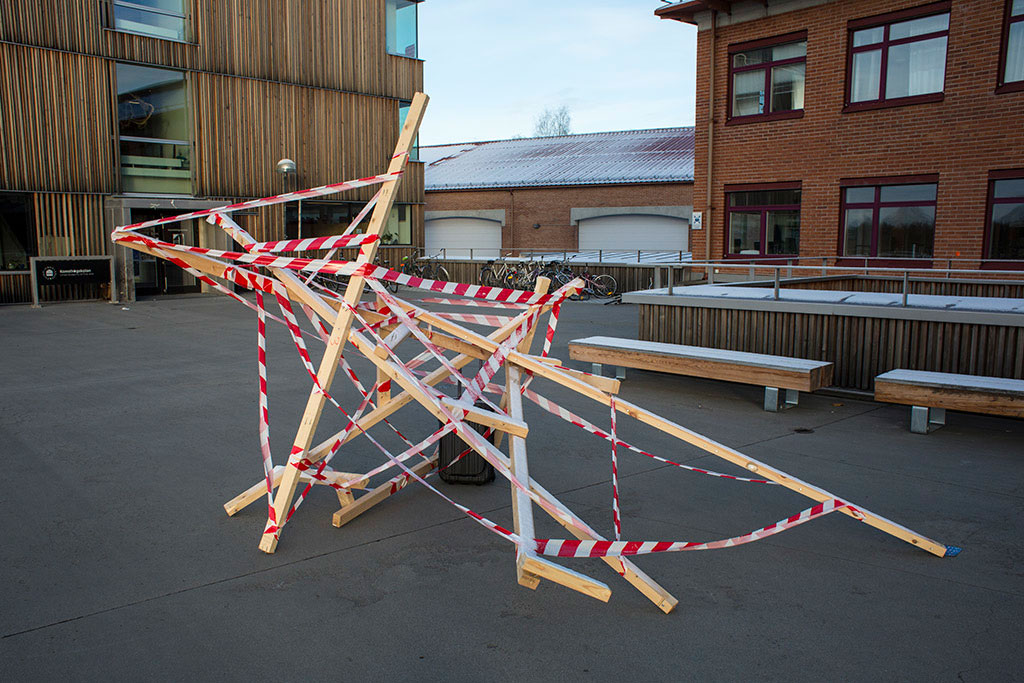 site-specific installation for outdoor location, The Universe Speaks to You but Only at 4am - About the Fear of Terrorism, Bildmuseet, Sweden