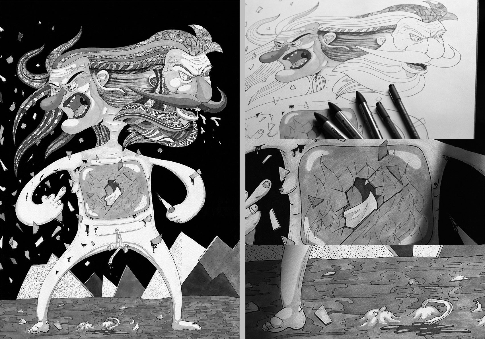 drawings series, wrath, deconstructing the dogma, Bucuresti, Romania