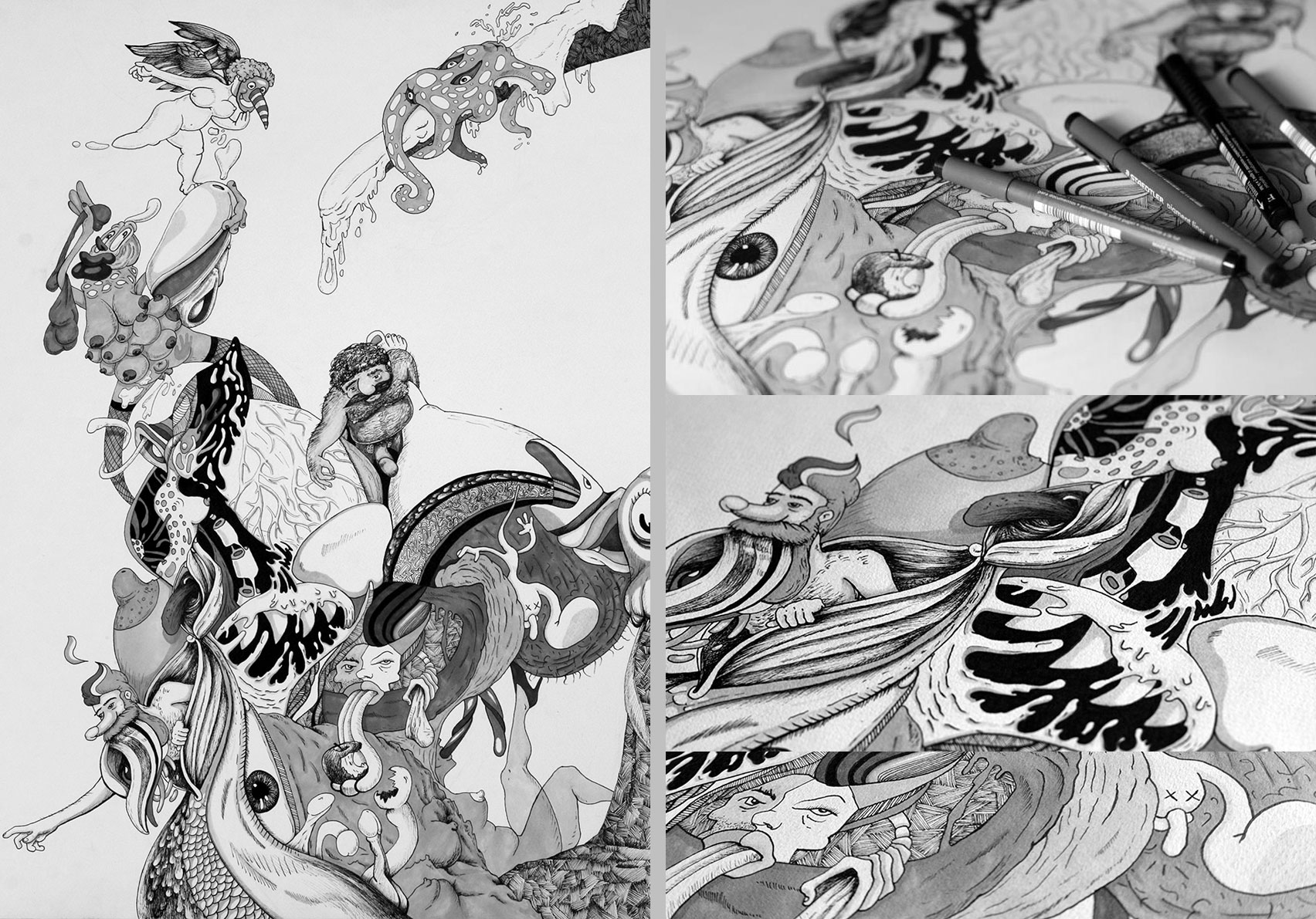 drawings series, deconstructing the dogma, lust, Bucuresti, Romania