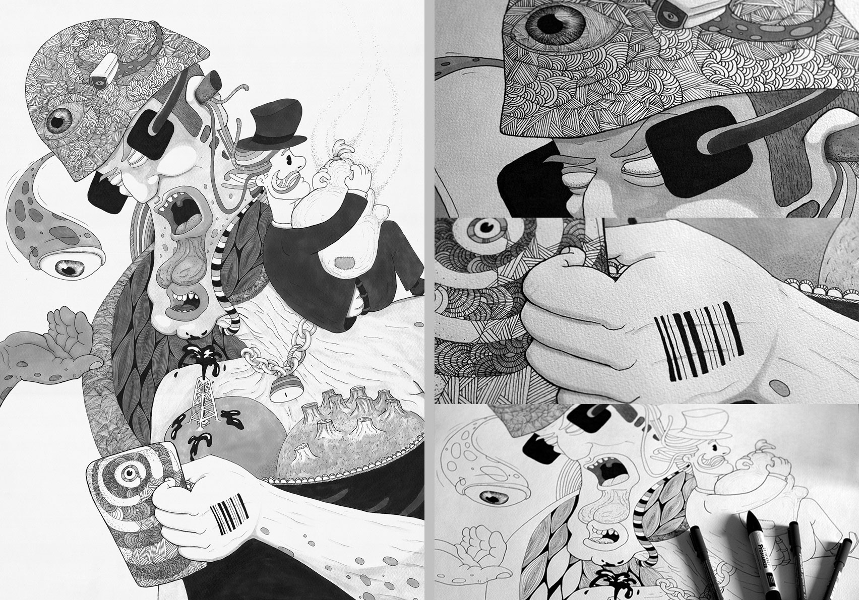 drawings series, deconstructing the dogma, greed, Bucuresti, Romania