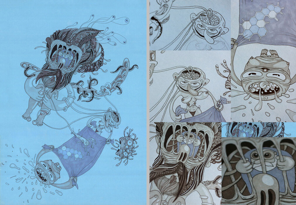 contemporary drawing series, fears obsessions and other inner pets, bucurești, românia