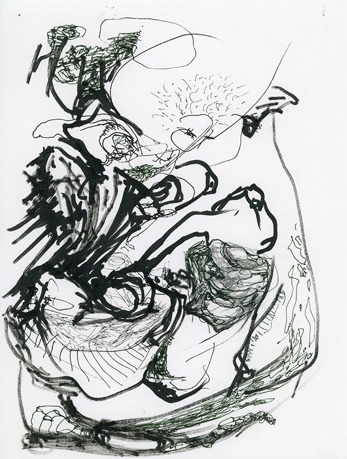 residual memories abstract contemporary drawing