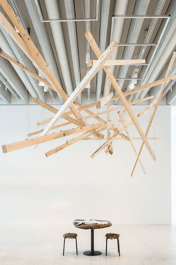 installation view, And the Future Never Comes, by Razvan Anghelache at Bildmuseet, Umea, Sweden