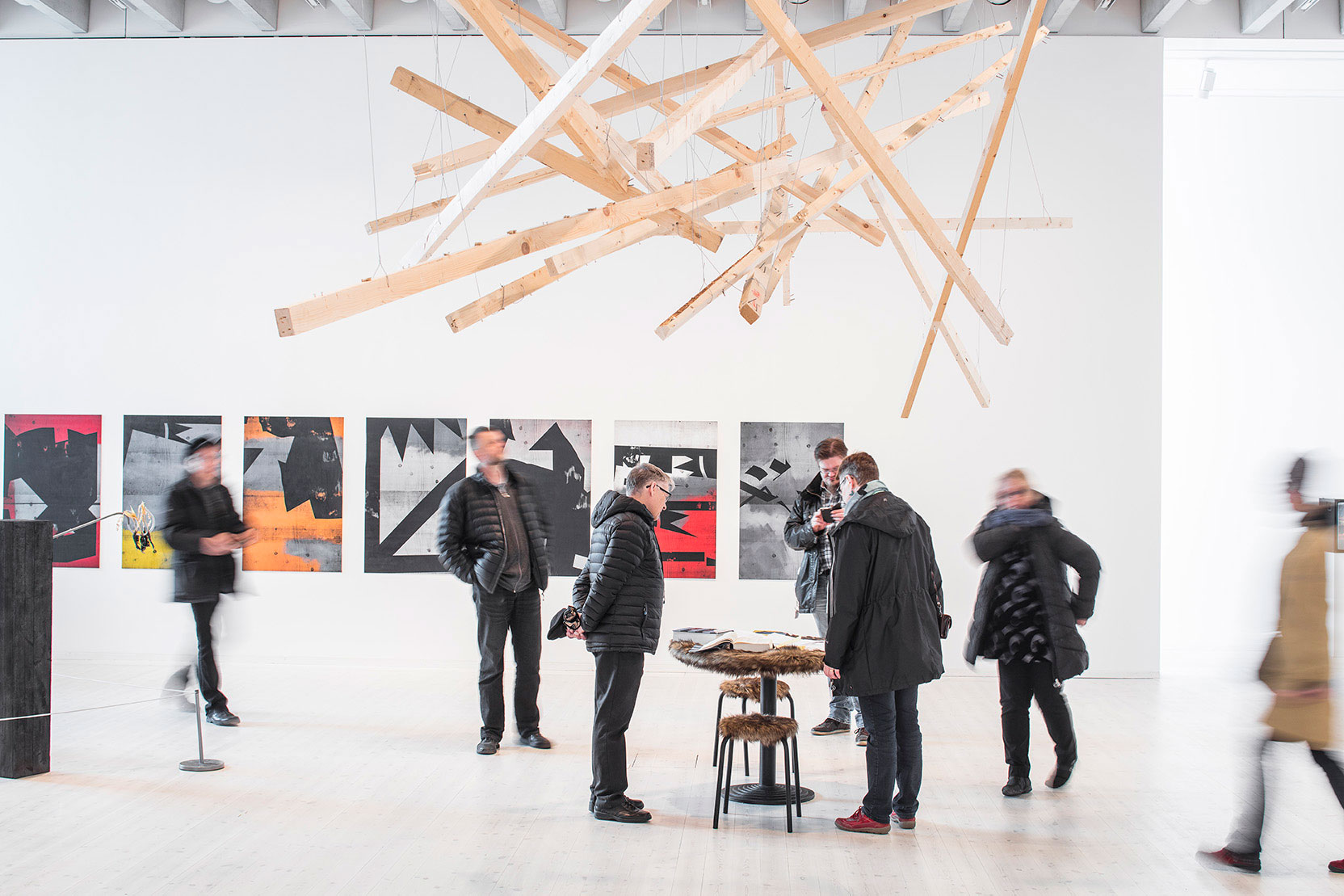 installation view, And the Future Never Comes, by Razvan Anghelache at Bildmuseet, Umea, Sweden