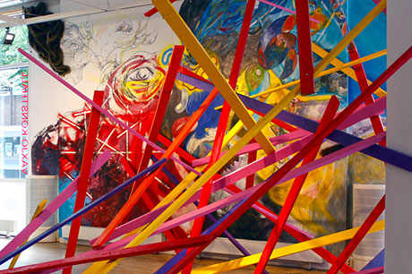 project - Contemporary art - site specific installation, mural painting at Vaxjo konsthall Sweden - Dragging Through Alternative Realities - Razvan Anghelache
