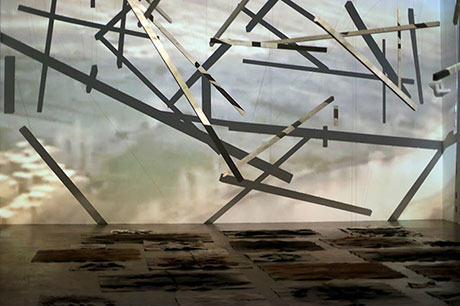 project - the bear trap - site specific installation art in gallery in Umea, Sweden - Razvan Anghelache